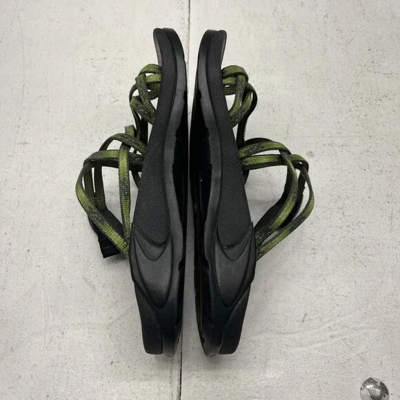 Chaco Black & Green Non-Marking Slip-On Adjustable Sandals Women’s Size 7 - Picture 5 of 11